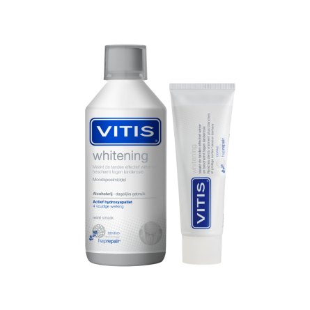 VITIS Whitening mondspoeling en tandpasta